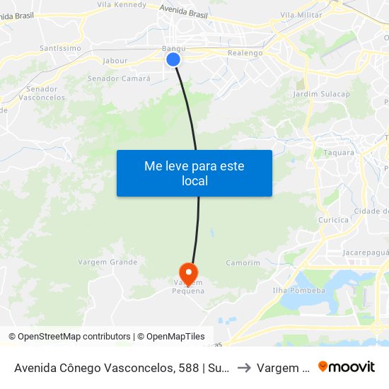 Avenida Cônego Vasconcelos, 588 | Supermercado Intercontinental to Vargem Pequena map