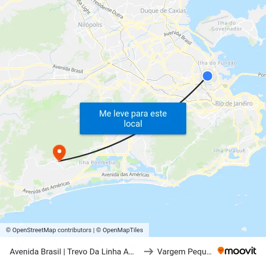 Avenida Brasil | Trevo Da Linha Amarela to Vargem Pequena map