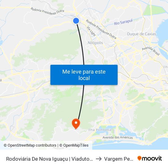 Rodoviária De Nova Iguaçu | Viaduto João Musch to Vargem Pequena map