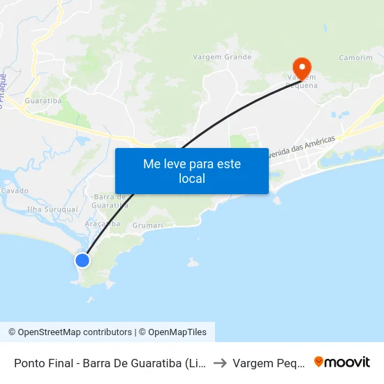 Ponto Final - Barra De Guaratiba (Linha 899) to Vargem Pequena map