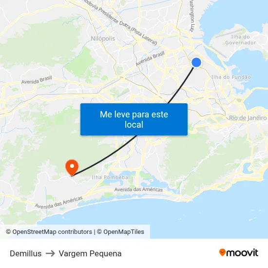 Demillus to Vargem Pequena map