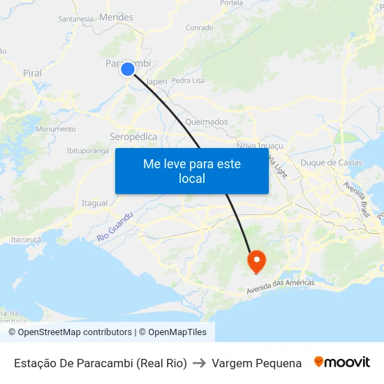 Estação De Paracambi (Real Rio) to Vargem Pequena map
