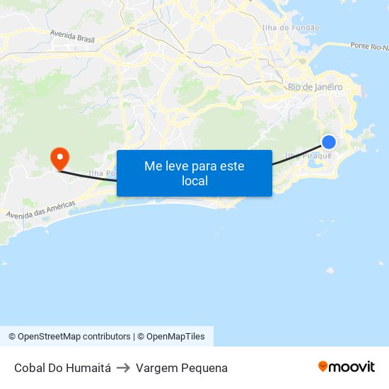 Cobal Do Humaitá to Vargem Pequena map