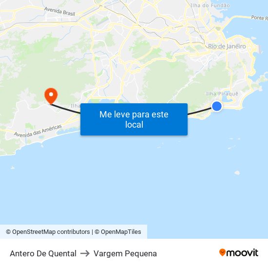 Antero De Quental to Vargem Pequena map