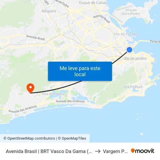 Avenida Brasil | BRT Vasco Da Gama (Sentido Zona Oeste) to Vargem Pequena map