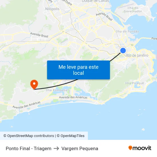 Ponto Final - Triagem to Vargem Pequena map