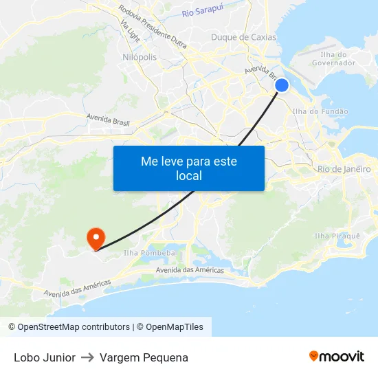 Lobo Junior to Vargem Pequena map