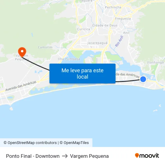 Ponto Final - Downtown to Vargem Pequena map