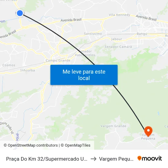 Praça Do Km 32/Supermercado Unidos to Vargem Pequena map