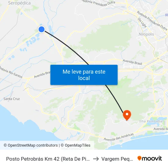 Posto Petrobrás Km 42 (Reta De Piranema) to Vargem Pequena map