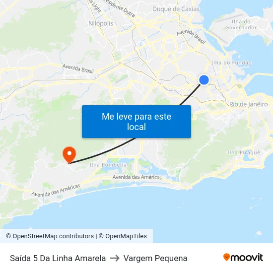 Saída 5 Da Linha Amarela to Vargem Pequena map