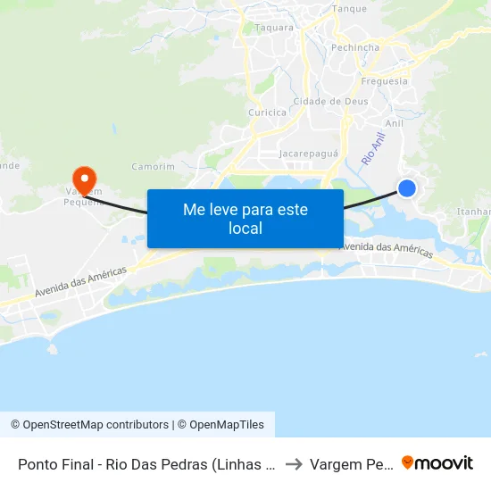 Ponto Final  - Rio Das Pedras (Linhas Sp343 E Sp766) to Vargem Pequena map