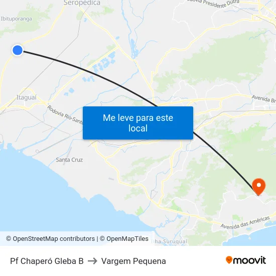 Pf Chaperó Gleba B to Vargem Pequena map