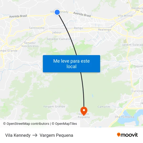 Vila Kennedy to Vargem Pequena map