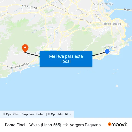Ponto Final - Gávea (Linha 565) to Vargem Pequena map