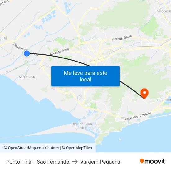 Ponto Final - São Fernando to Vargem Pequena map
