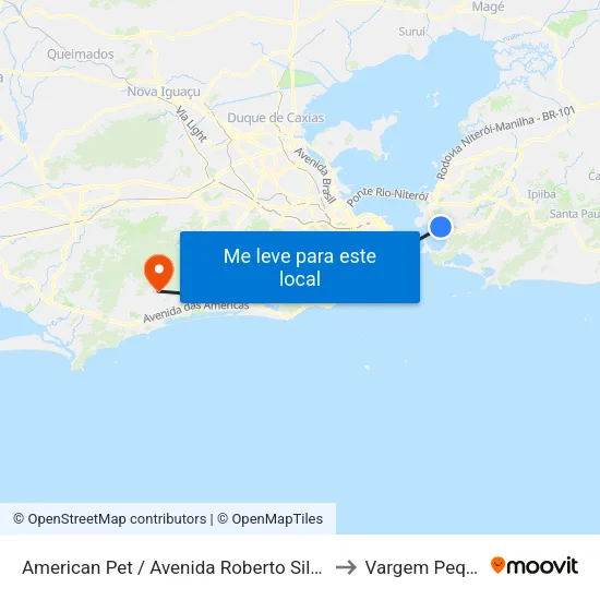 American Pet / Avenida Roberto Silveira, 485 to Vargem Pequena map