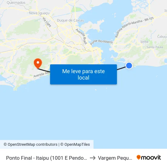 Ponto Final - Itaipu (1001 E Pendotiba) to Vargem Pequena map