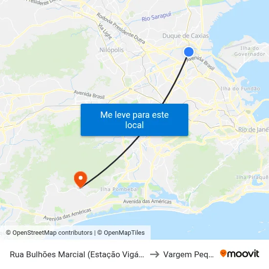 Rua Bulhões Marcial (Estação Vigário Geral) to Vargem Pequena map