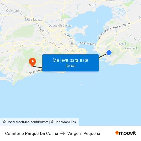 Cemitério Parque Da Colina to Vargem Pequena map