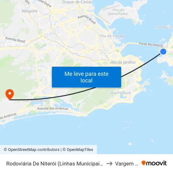 Rodoviária De Niterói (Linhas Municipais E Intermunicipais Para O Rio) to Vargem Pequena map