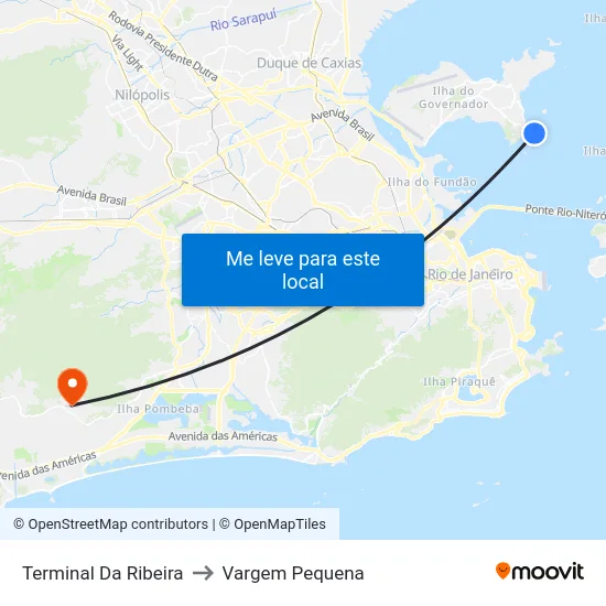 Terminal Da Ribeira to Vargem Pequena map