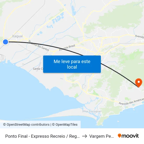 Ponto Final - Expresso Recreio / Reginas / Flores to Vargem Pequena map