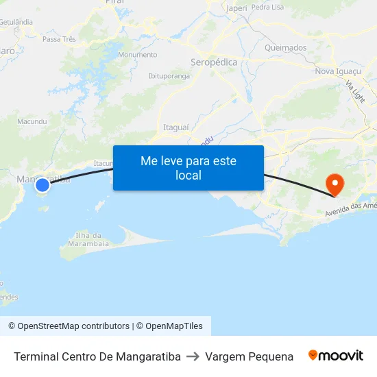 Terminal Centro De Mangaratiba to Vargem Pequena map