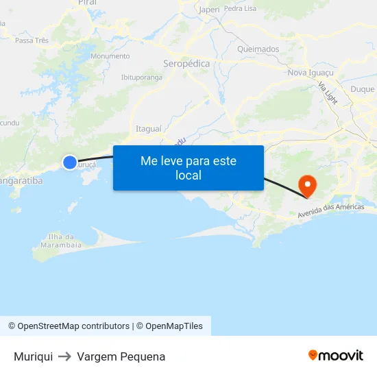 Muriqui to Vargem Pequena map