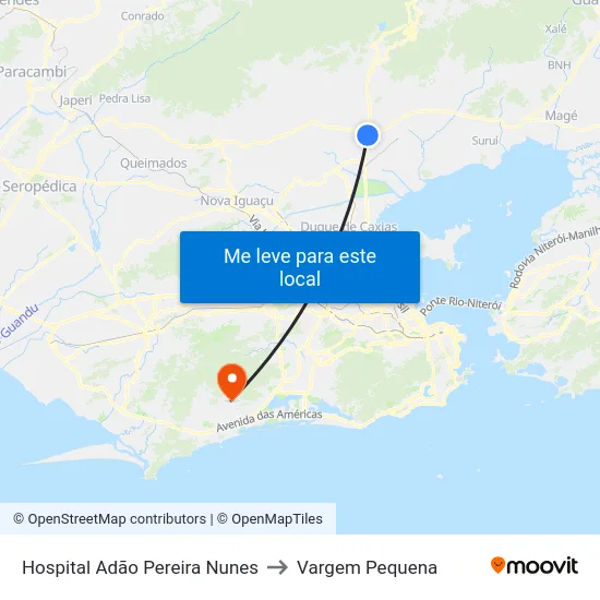 Hospital Adão Pereira Nunes to Vargem Pequena map