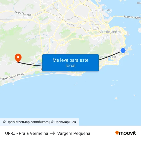 UFRJ - Praia Vermelha to Vargem Pequena map