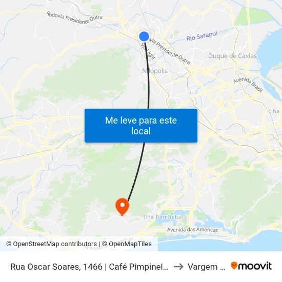 Rua Oscar Soares, 1466 | Café Pimpinela / Universidade Estácio De Sá to Vargem Pequena map