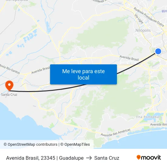 Avenida Brasil, 23345 | Guadalupe to Santa Cruz map