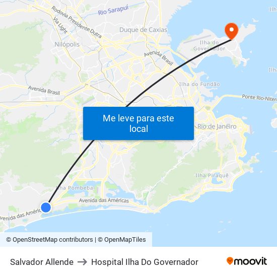 Salvador Allende to Hospital Ilha Do Governador map