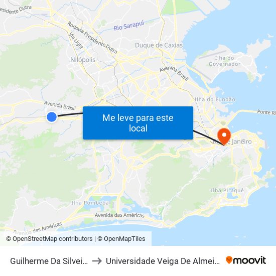 Guilherme Da Silveira to Universidade Veiga De Almeida map