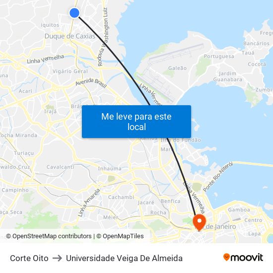 Corte Oito to Universidade Veiga De Almeida map