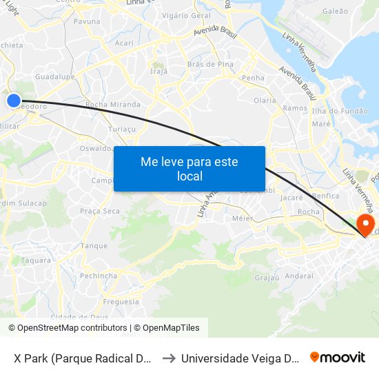 X Park (Parque Radical De Deodoro) to Universidade Veiga De Almeida map