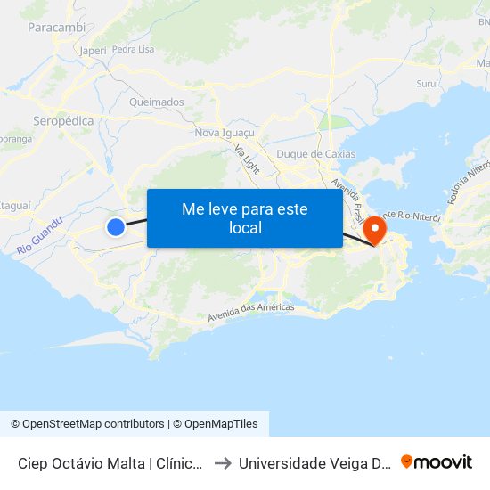 Ciep Octávio Malta | Clínica Da Família to Universidade Veiga De Almeida map