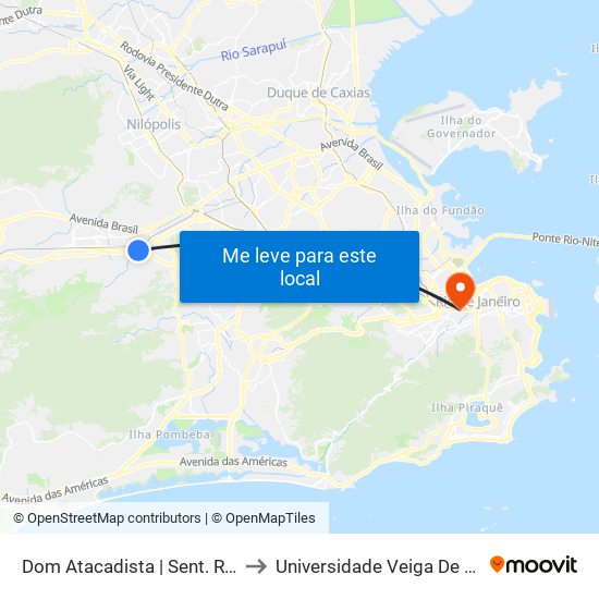 Dom Atacadista | Sent. Realengo to Universidade Veiga De Almeida map