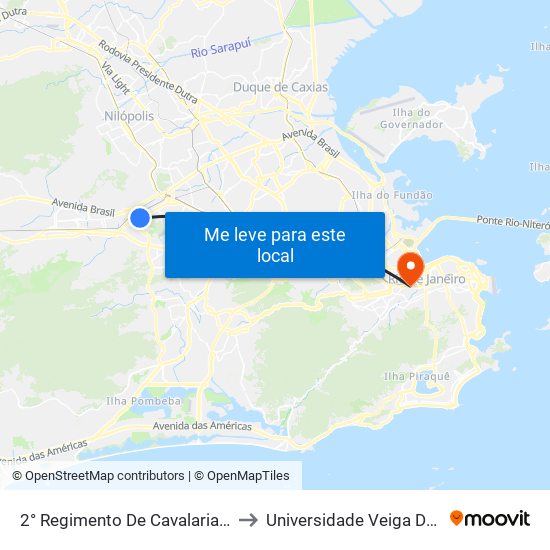 2° Regimento De Cavalaria De Guarda to Universidade Veiga De Almeida map