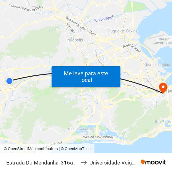 Estrada Do Mendanha, 316a (Banco Do Brasil) to Universidade Veiga De Almeida map