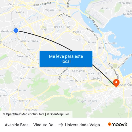 Avenida Brasil | Viaduto De Barros Filho to Universidade Veiga De Almeida map