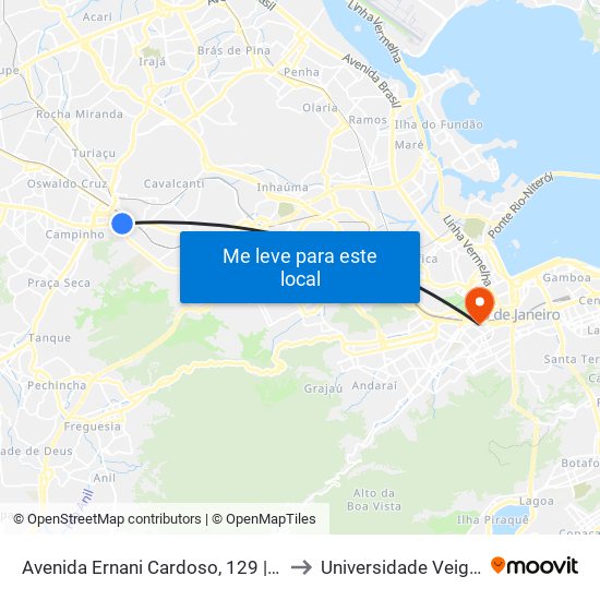 Avenida Ernani Cardoso, 129 | Via Padre Telêmaco to Universidade Veiga De Almeida map