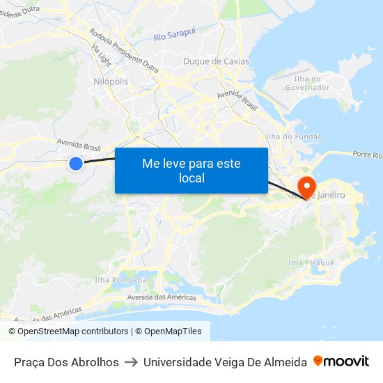 Praça Dos Abrolhos to Universidade Veiga De Almeida map