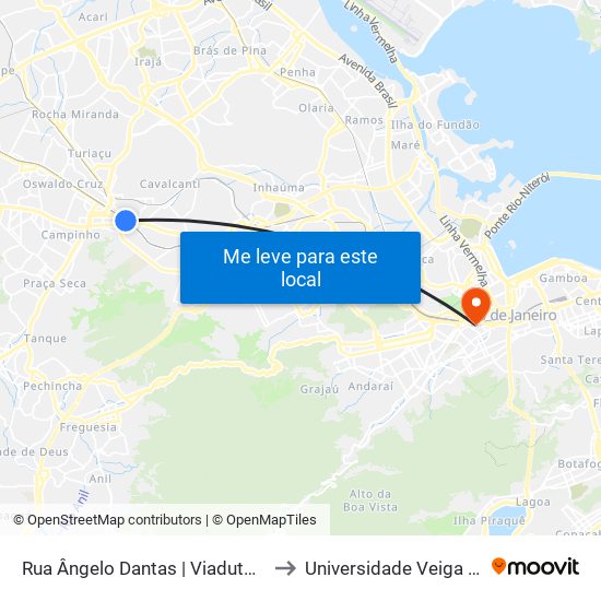 Rua Ângelo Dantas | Viaduto De Cascadura to Universidade Veiga De Almeida map
