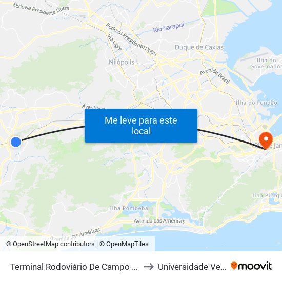 Terminal Rodoviário De Campo Grande | Plataforma Interna to Universidade Veiga De Almeida map