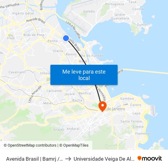 Avenida Brasil | Bamrj / Cnab to Universidade Veiga De Almeida map