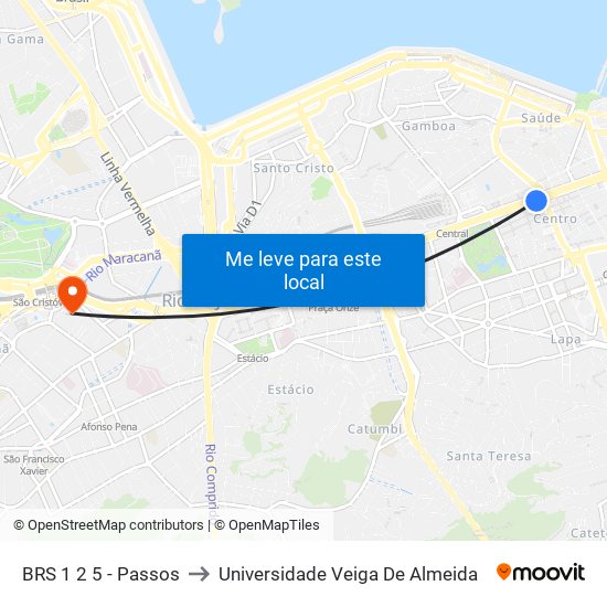 BRS 1 2 5 - Passos to Universidade Veiga De Almeida map