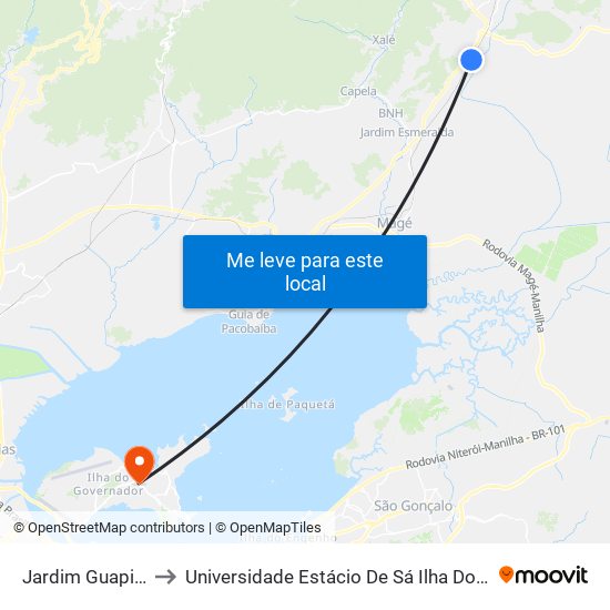 Jardim Guapimirim to Universidade Estácio De Sá Ilha Do Governador map