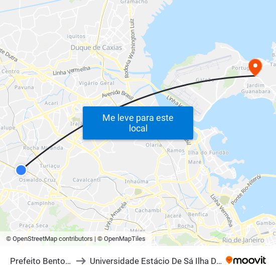 Prefeito Bento Ribeiro to Universidade Estácio De Sá Ilha Do Governador map